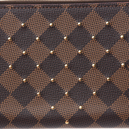 Louis Vuitton Damier Ebene Studded Zippy Wallet Cherry 7 of 8