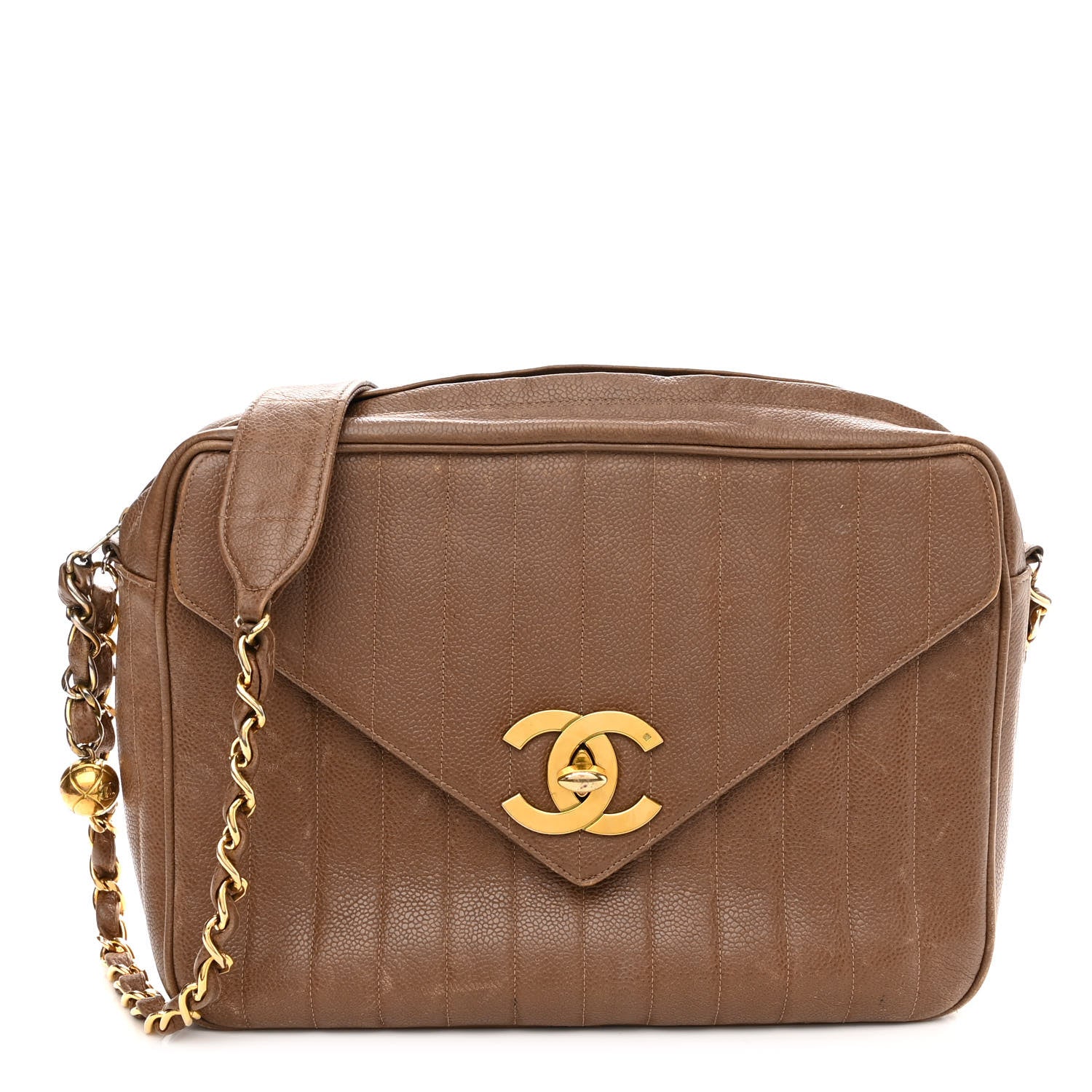 Chanel Caviar Vertical Quilt Camera Bag Brown 1 of 12