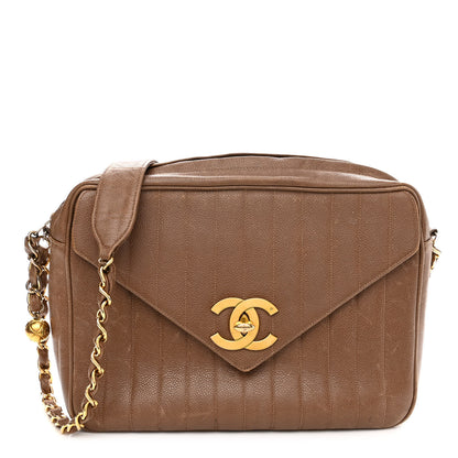 Chanel Caviar Vertical Quilt Camera Bag Brown 1 of 12