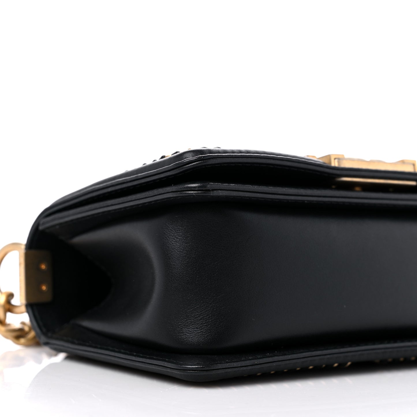 Lambskin Quilted Small Top Handle Boy Flap Black