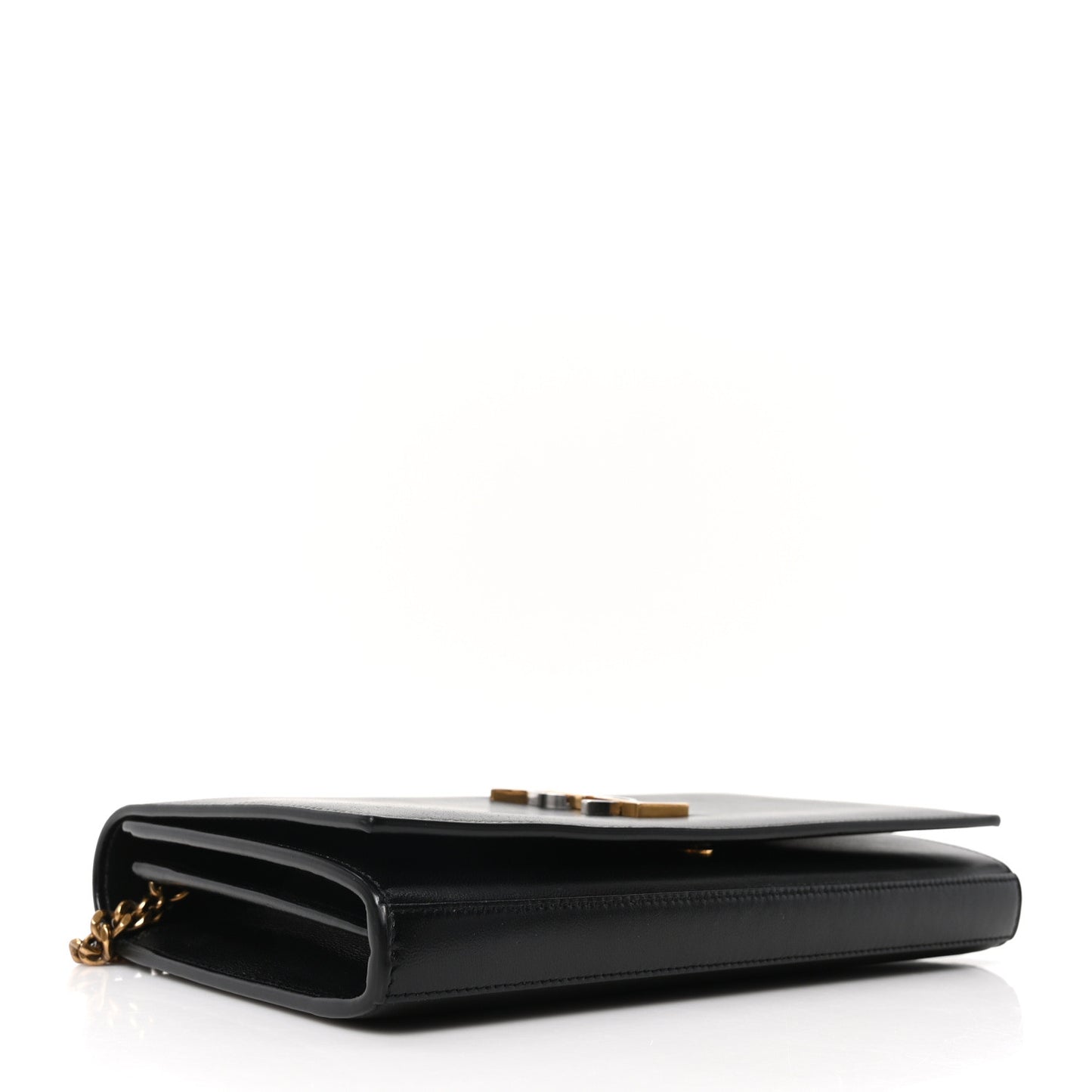 Smooth Calfskin Tri-Metal Cassandre Wallet On Chain WOC Black