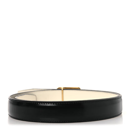 Celine Box Calfskin Reversible Triomphe 80 32 Belt Black White 4 of 7