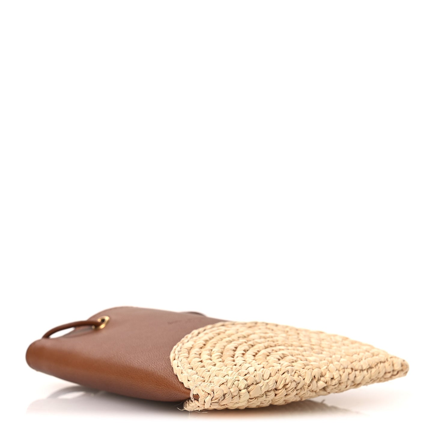 Raffia Cassandre Mini Pochon Crossbody Bag Brick Natural