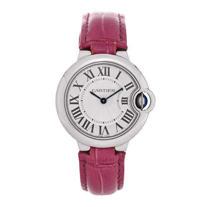 Cartier Stainless Steel Alligator 33mm Ballon Bleu De Cartier Quartz Watch Red 1 of 5