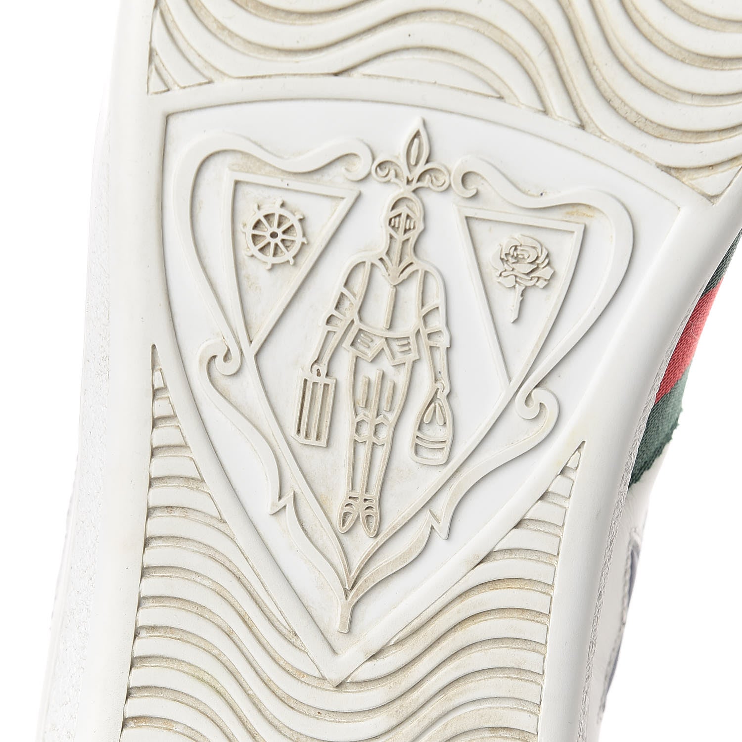 Gucci Calfskin Ayers Web Star Embroidered Womens Ace Sneakers 38 White Multi 10 of 14