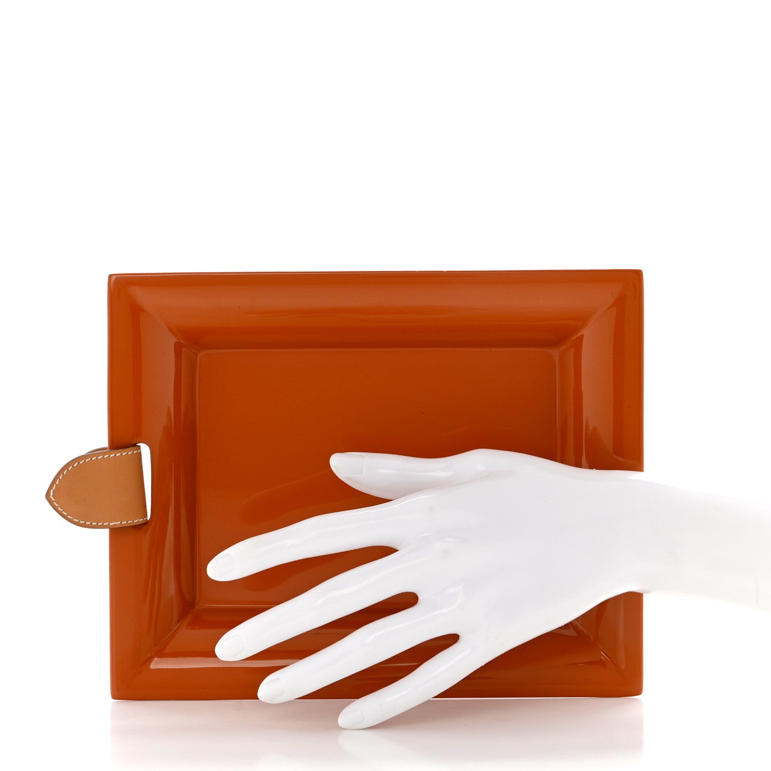 Hermes Lacquered Wood Chamonix Chakor PM Change Tray Orange 2 of 6