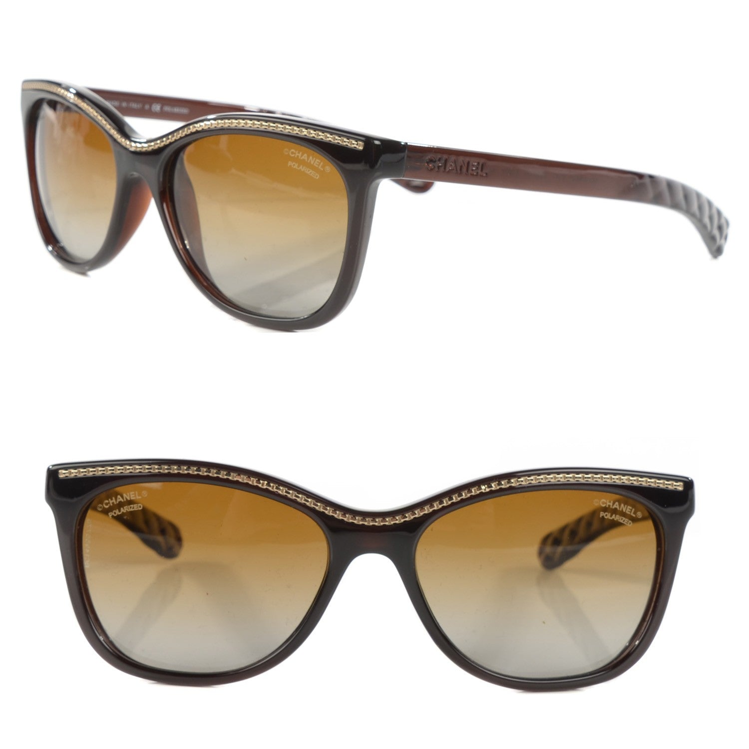 Chanel Cat Eye Chain Sunglasses 6041 Brown 1 of 6