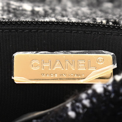 Chanel Tweed Quilted Medium Chanel 19 Flap Black White 6 of 10