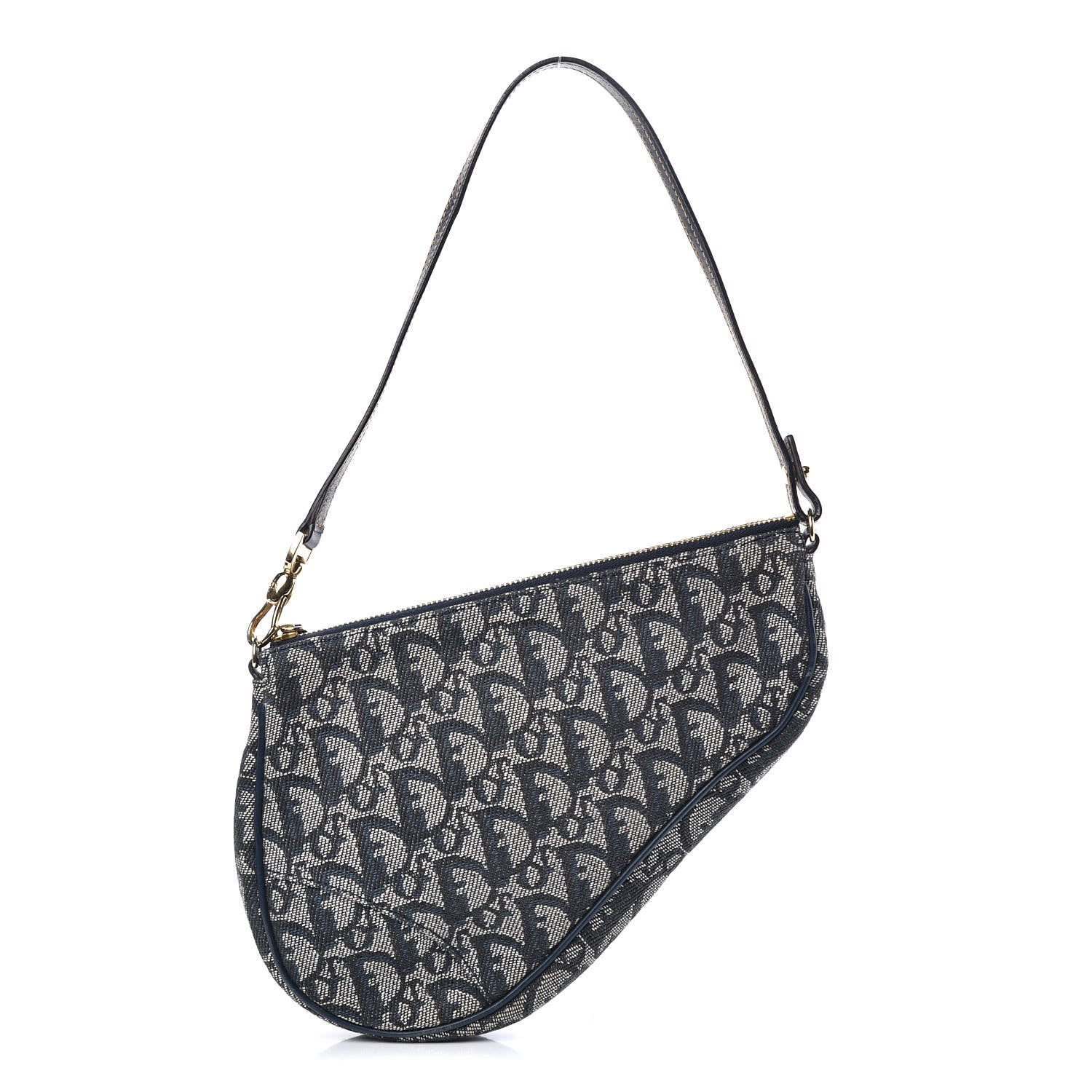 Christian Dior Monogram Mini Saddle Pochette Navy 1 of 9