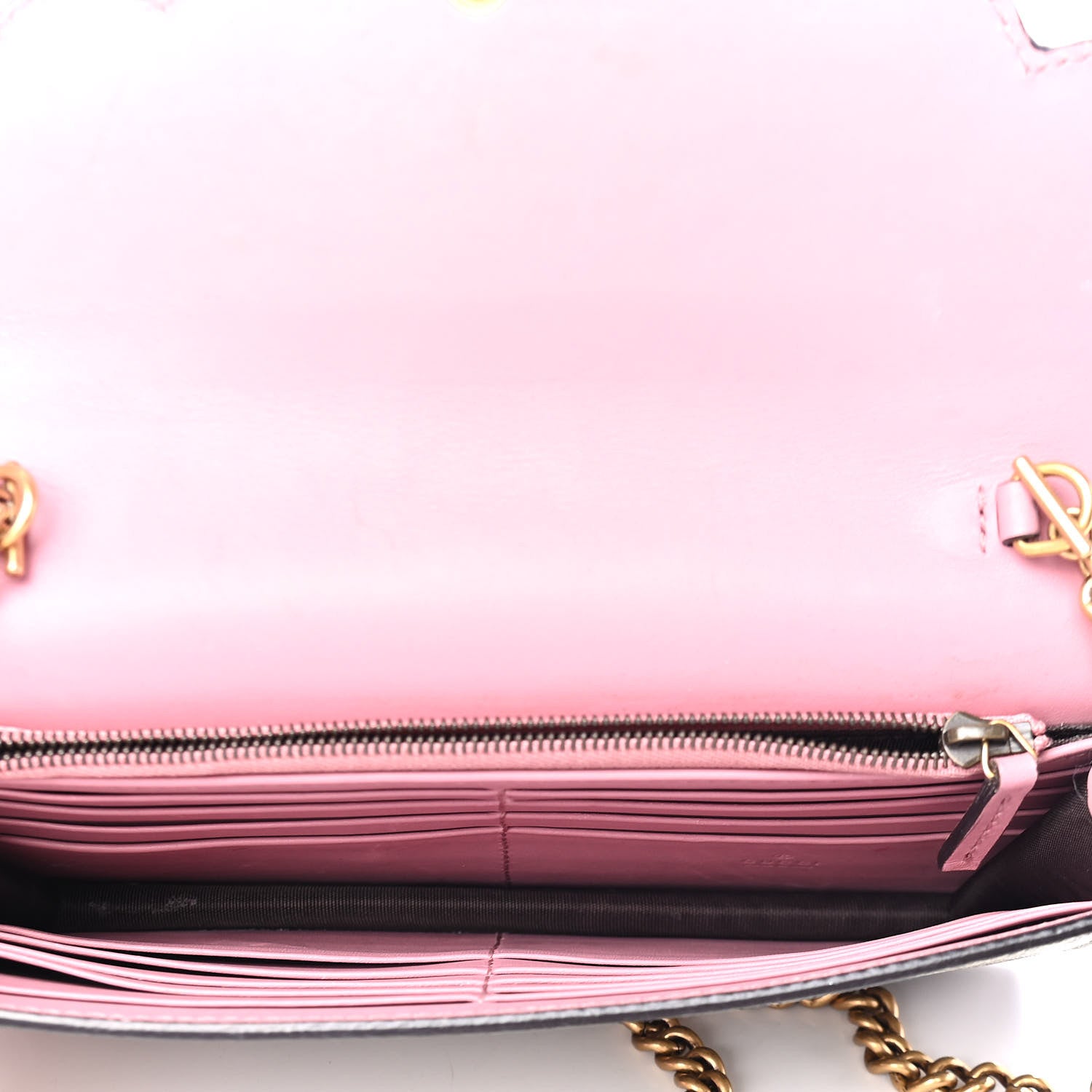 Gucci GG Supreme Monogram Mini Peony Pearly Wallet on Chain Pink 4 of 5