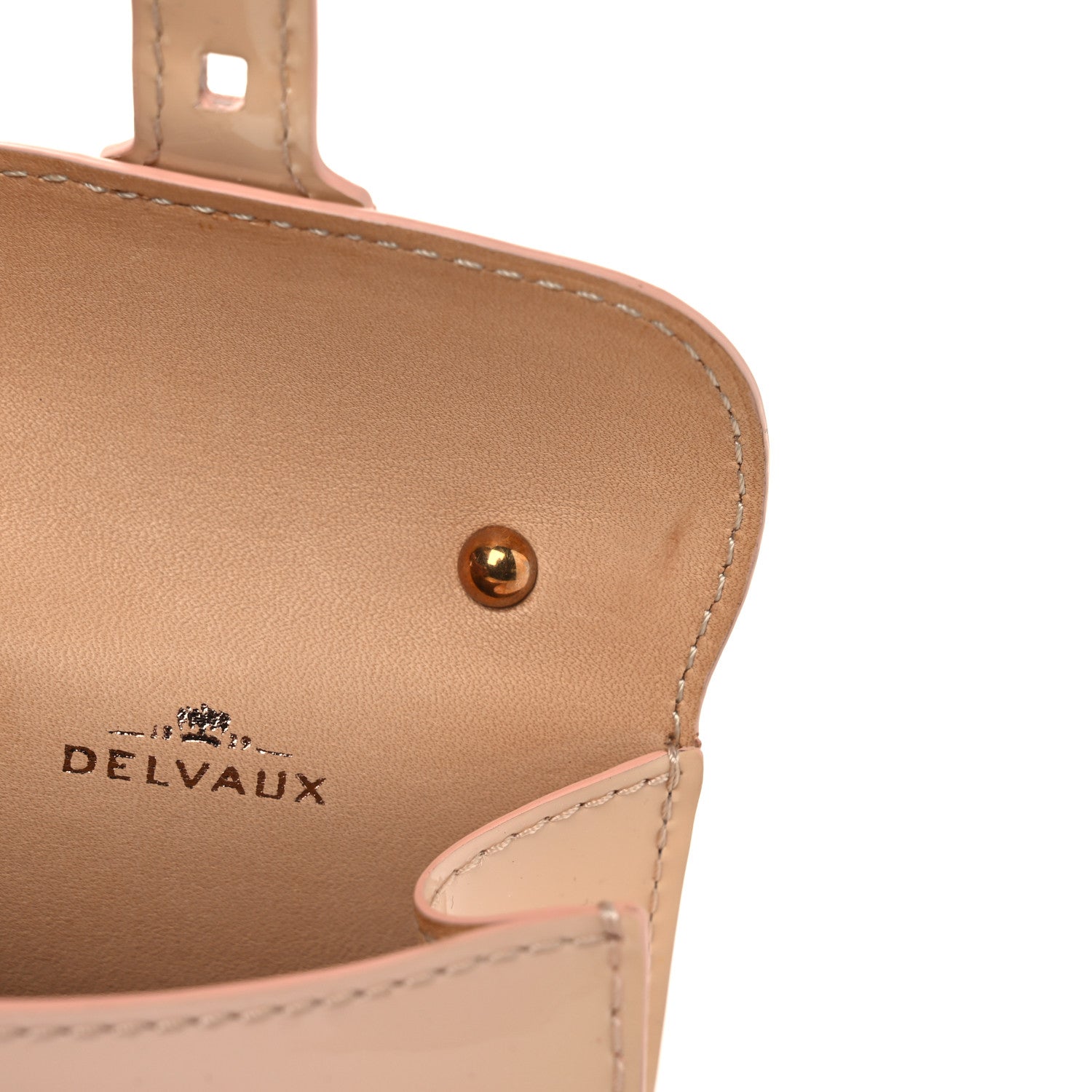 Delvaux Patent Calfskin Mini Brillant Bag Charm Beige 7 of 9