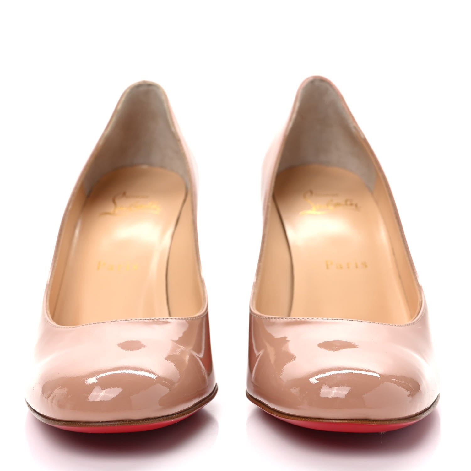 Christian Louboutin Patent Calfskin Miss Sab 85 Pumps 37.5 Beige 2 of 7