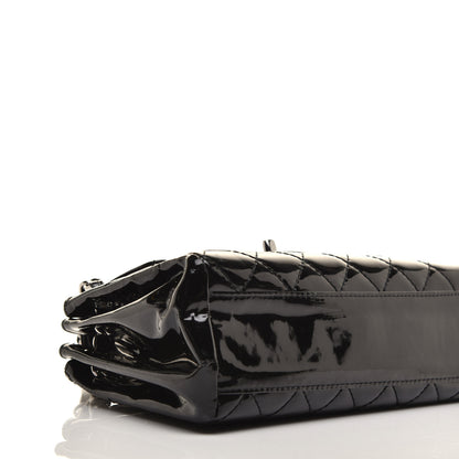 Chanel Patent Quilted Accordion Double Flap Black 8 of 9