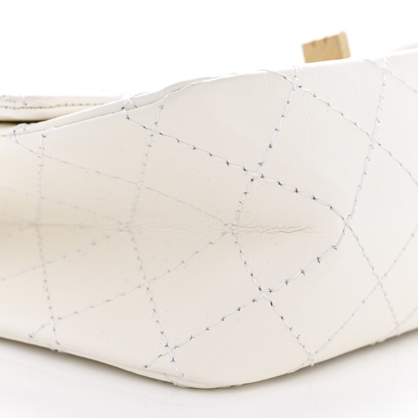 Aged Calfskin Quilted 2.55 Reissue Mini Flap White