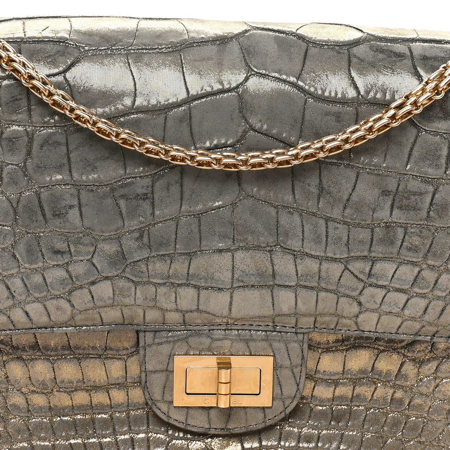 Chanel Metallic Alligator 2.55 Reissue 226 Flap Gold 1887150
