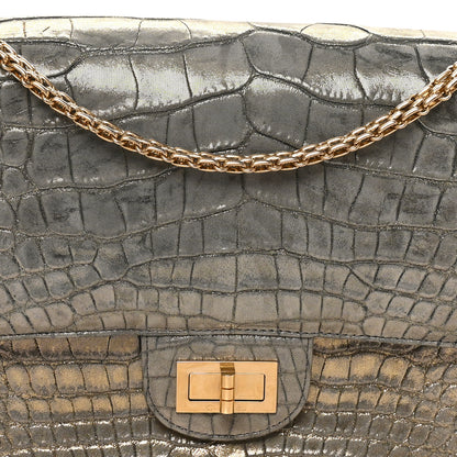 Chanel Metallic Alligator 2.55 Reissue 226 Flap Blue Gold 8 of 10