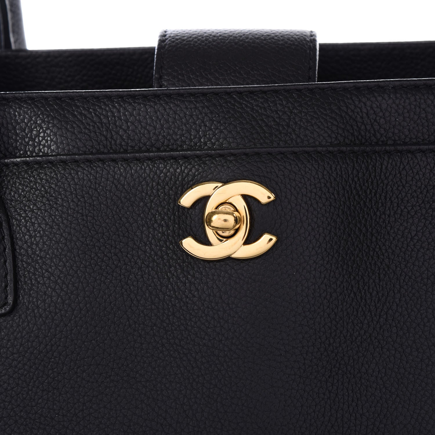 Chanel Calfskin Cerf Executive Shopper Tote Black 11 of 12