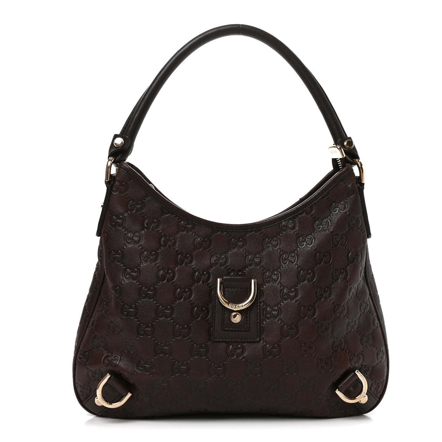 Guccissima Medium Abbey D Ring Hobo Chocolate