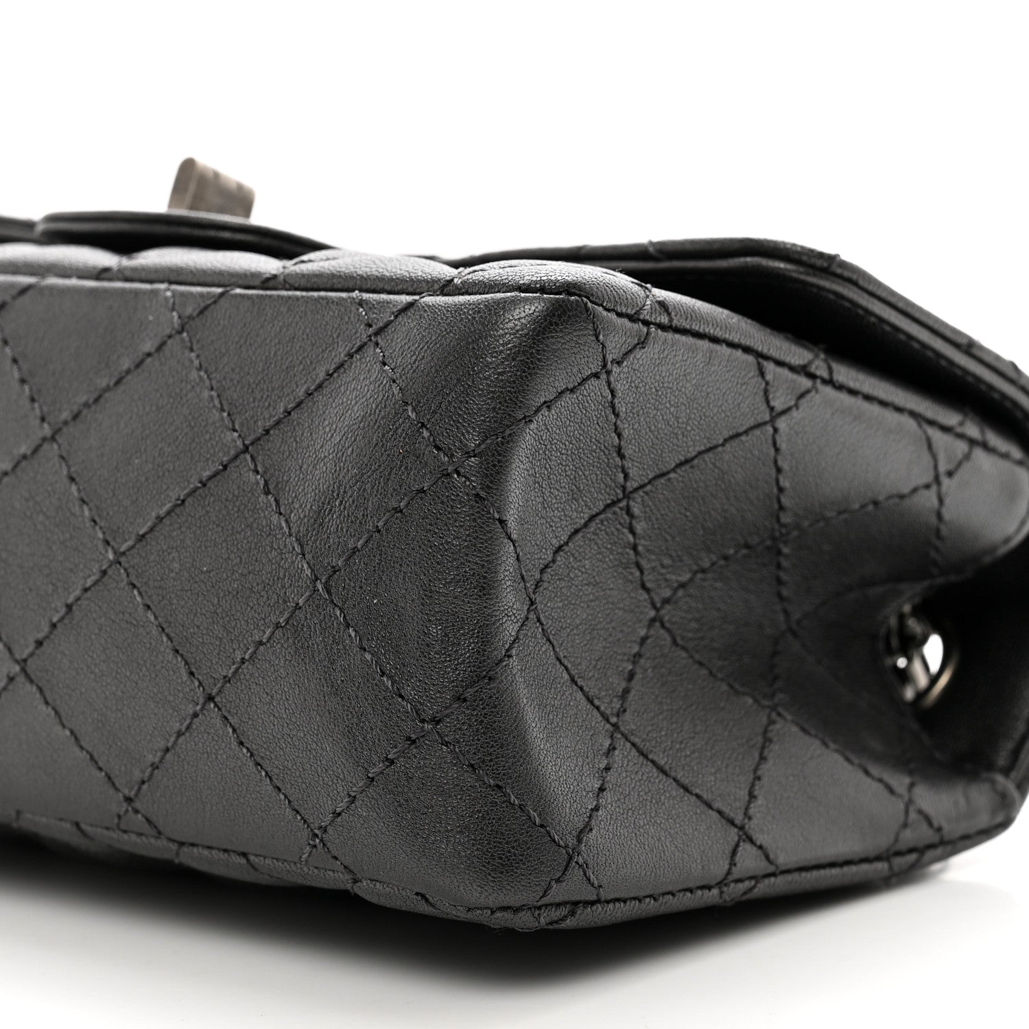 Chanel Metallic Sheepskin Quilted 2.55 Reissue Mini Flap Dark Grey 10 of 10
