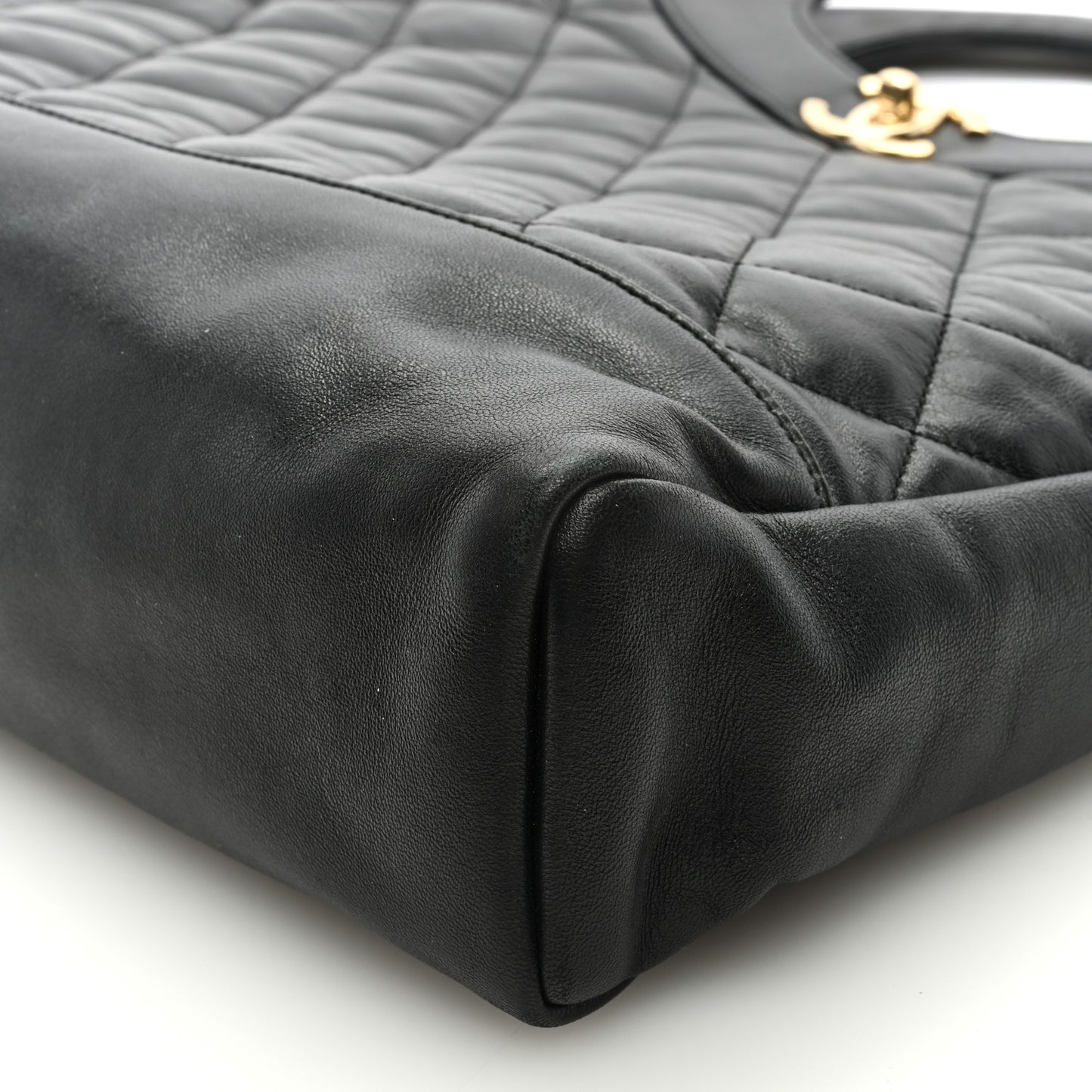 Lambskin Quilted Large 31 Shopping Bag Black