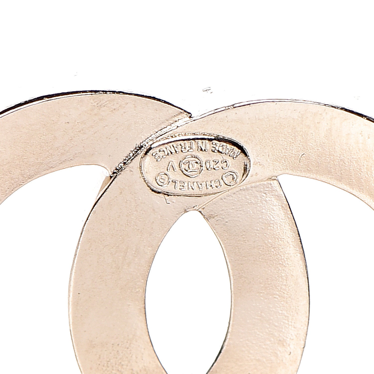 Chanel Crystal CC Earrings Gold 4 of 5