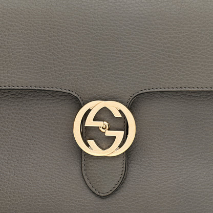 Gucci Dollar Calfskin Medium Interlocking G Top Handle Shoulder Bag Loess 8 of 9