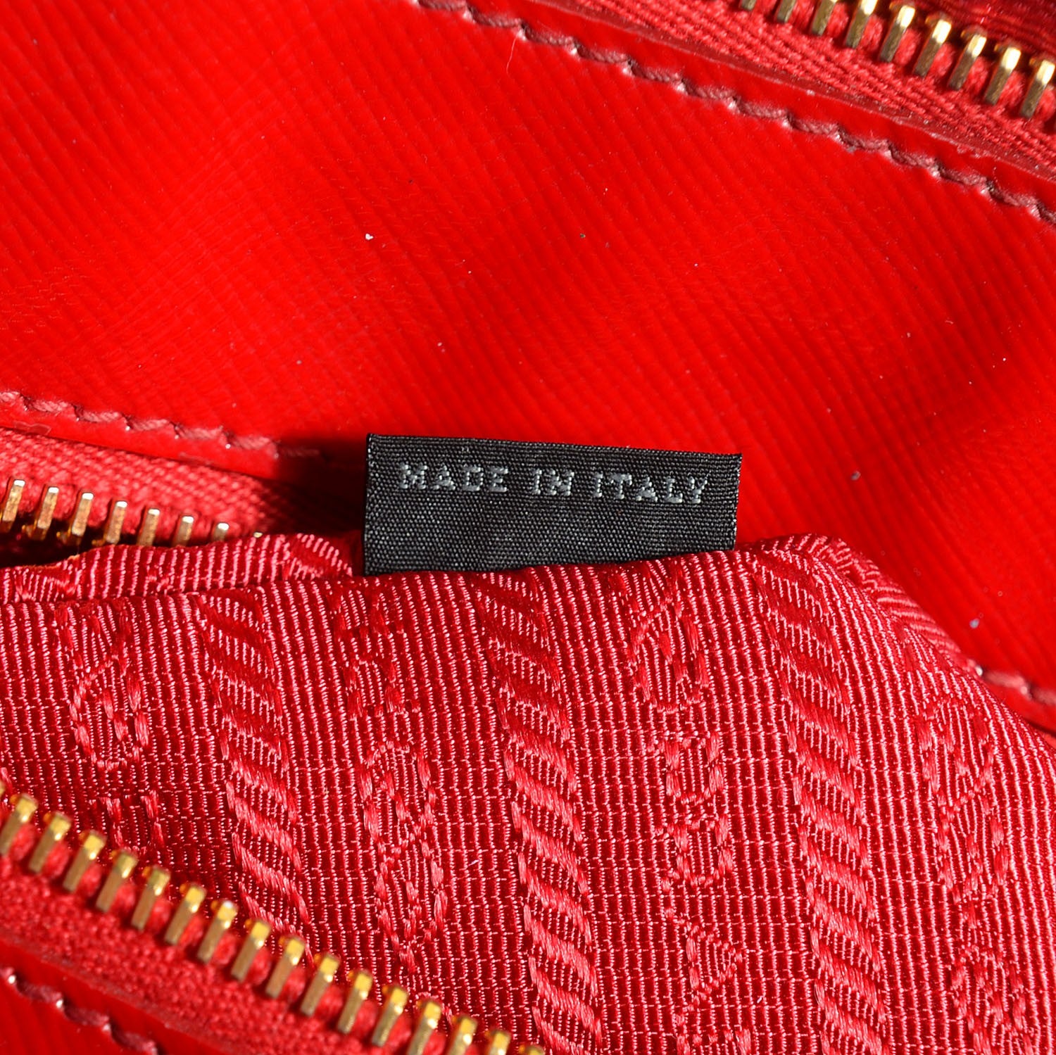 Prada Saffiano Vernice Mini Double Zip Tote Rosso 7 of 9