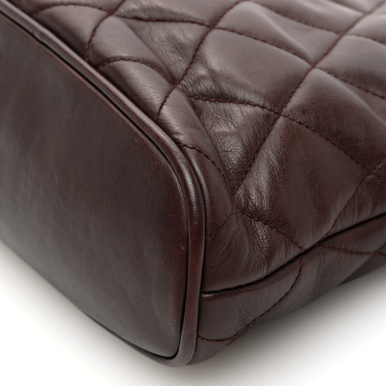 Chanel Lambskin Quilted Shoulder Bag Brown 10 of 10