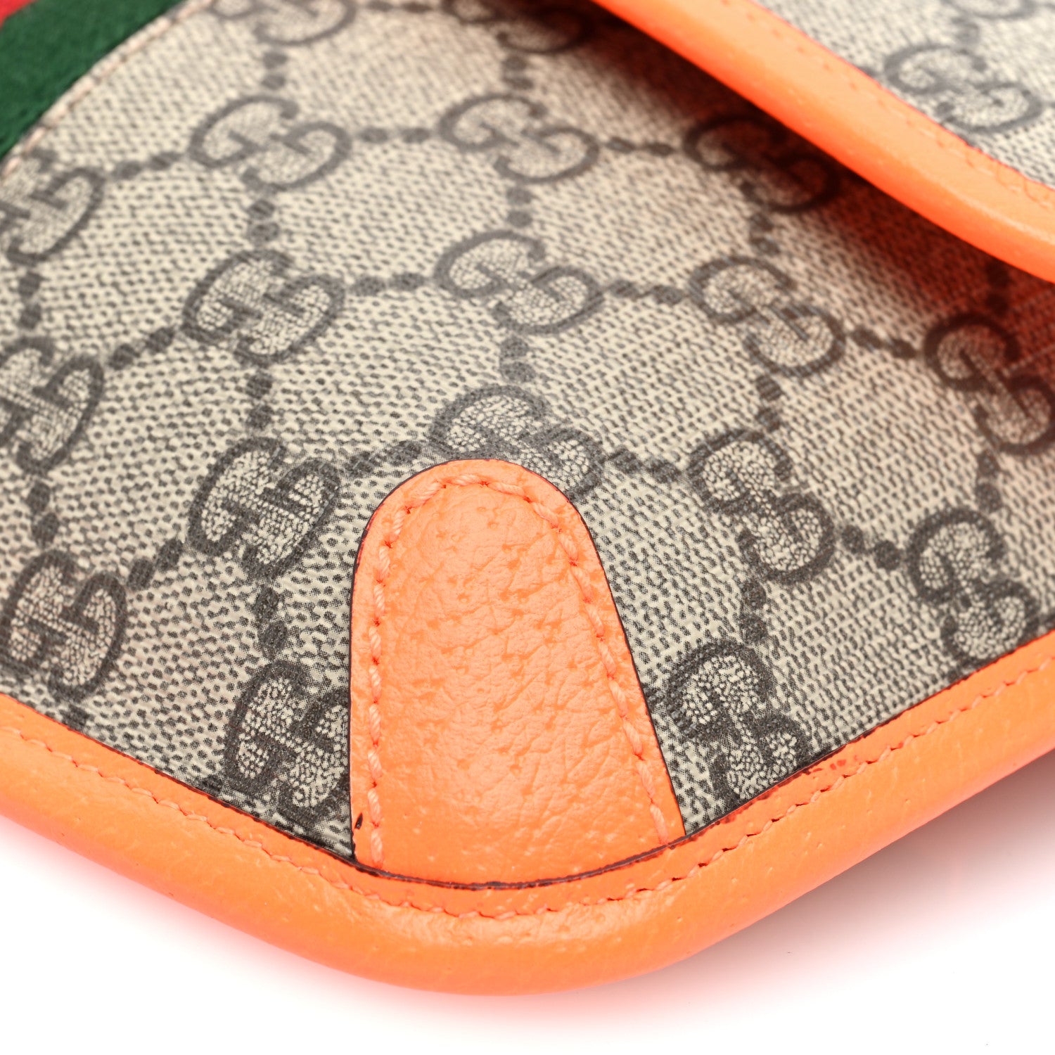 Gucci GG Supreme Monogram Web Small Ophidia Belt Bag Beige Ebony Orange 10 of 10