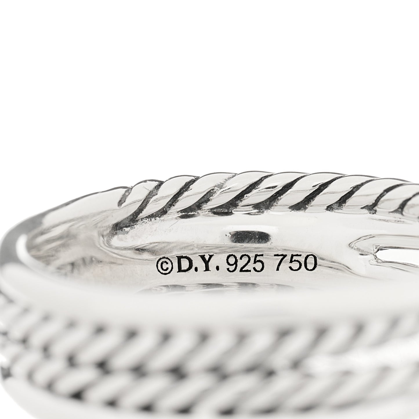 Sterling Silver 18K Yellow Gold 6mm X Crossover Ring 54 7