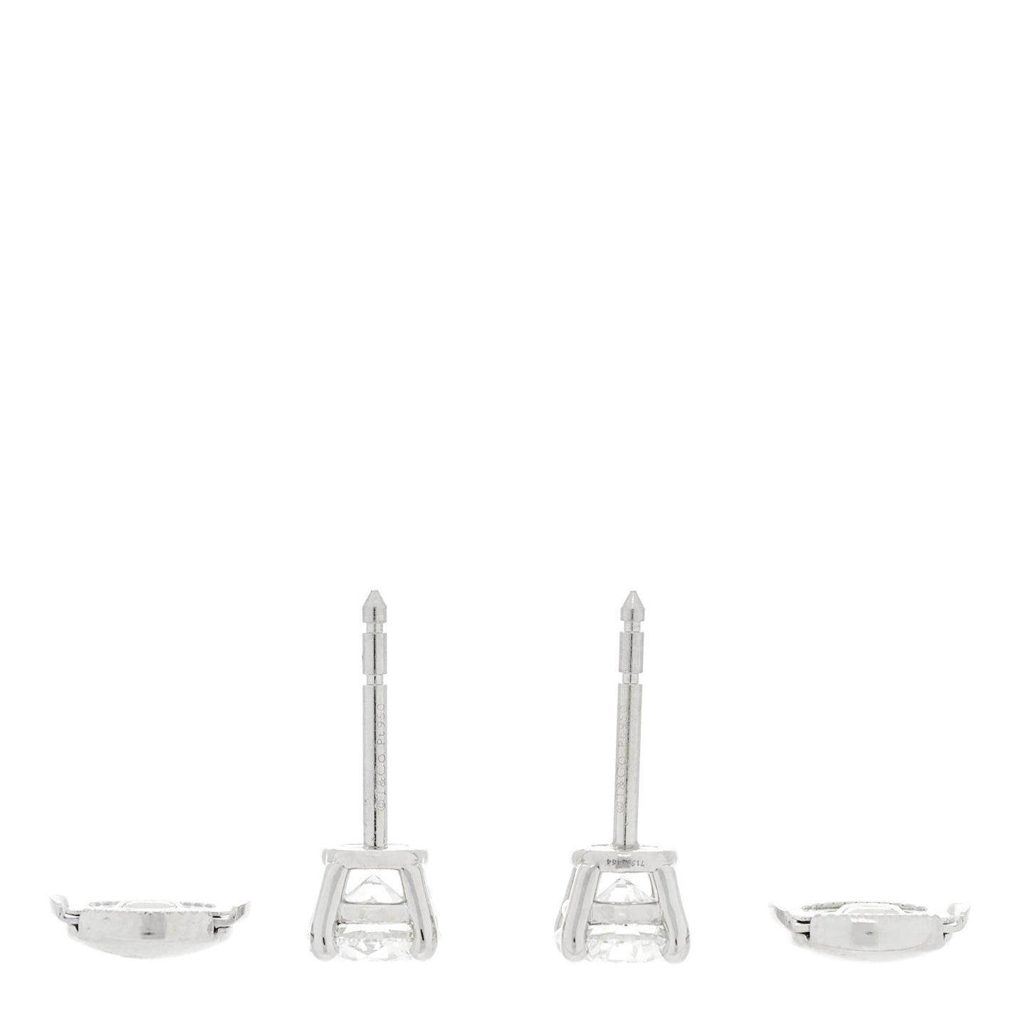 Platinum Diamond 1.46ctw Round Solitaire Earrings