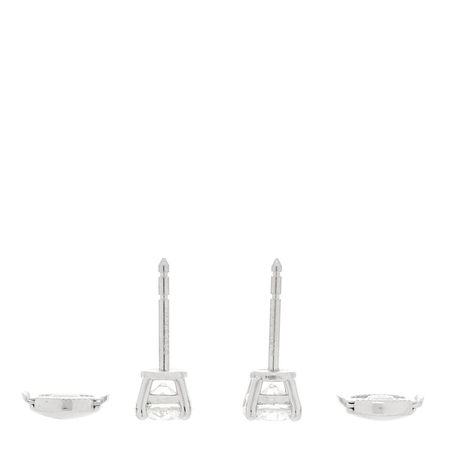 Tiffany Platinum Diamond 1.46ctw Round Solitaire Earrings 3 of 5