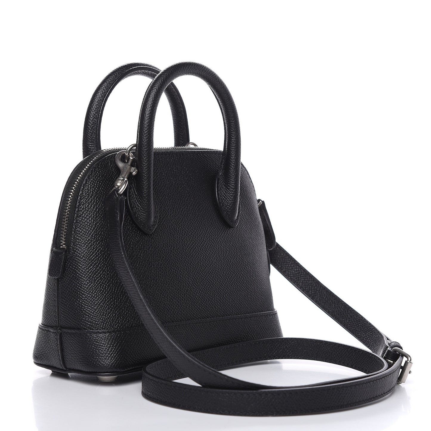 Signature Grained Calfskin XXS Ville Top Handle Bag Black