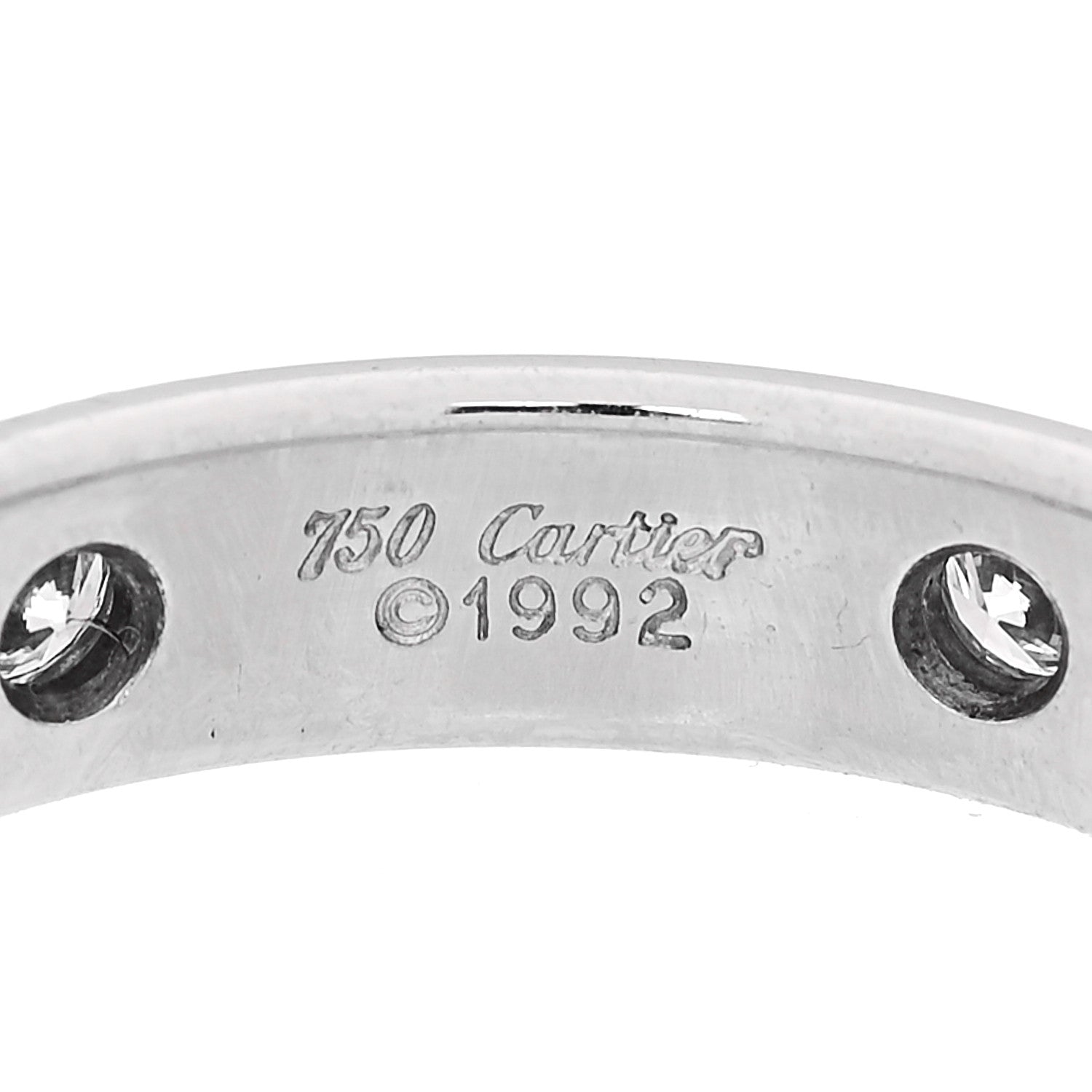 Cartier 18K White Gold 6 Diamond Stella Band Ring 52 6 4 of 5