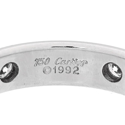 Cartier 18K White Gold 6 Diamond Stella Band Ring 52 6 4 of 5