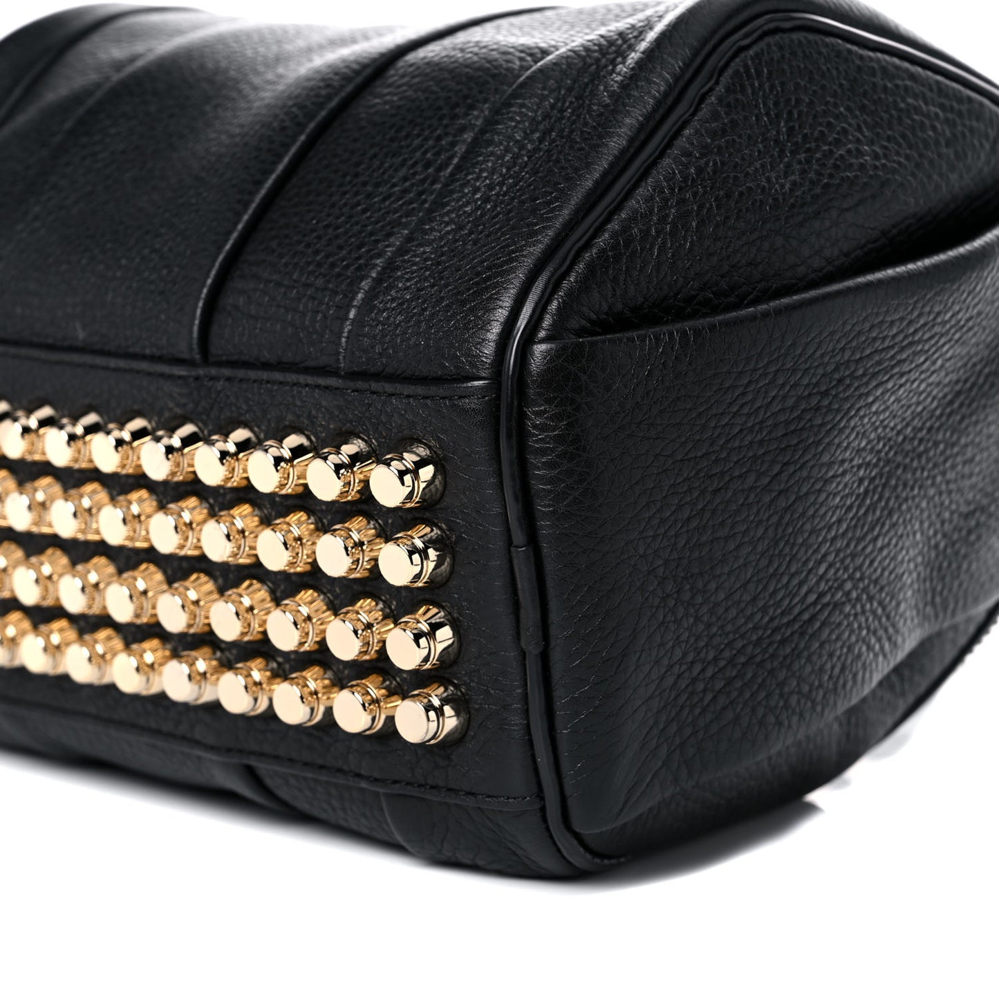Pebbled Lambskin Mini Rockie Black Pale Gold Hardware