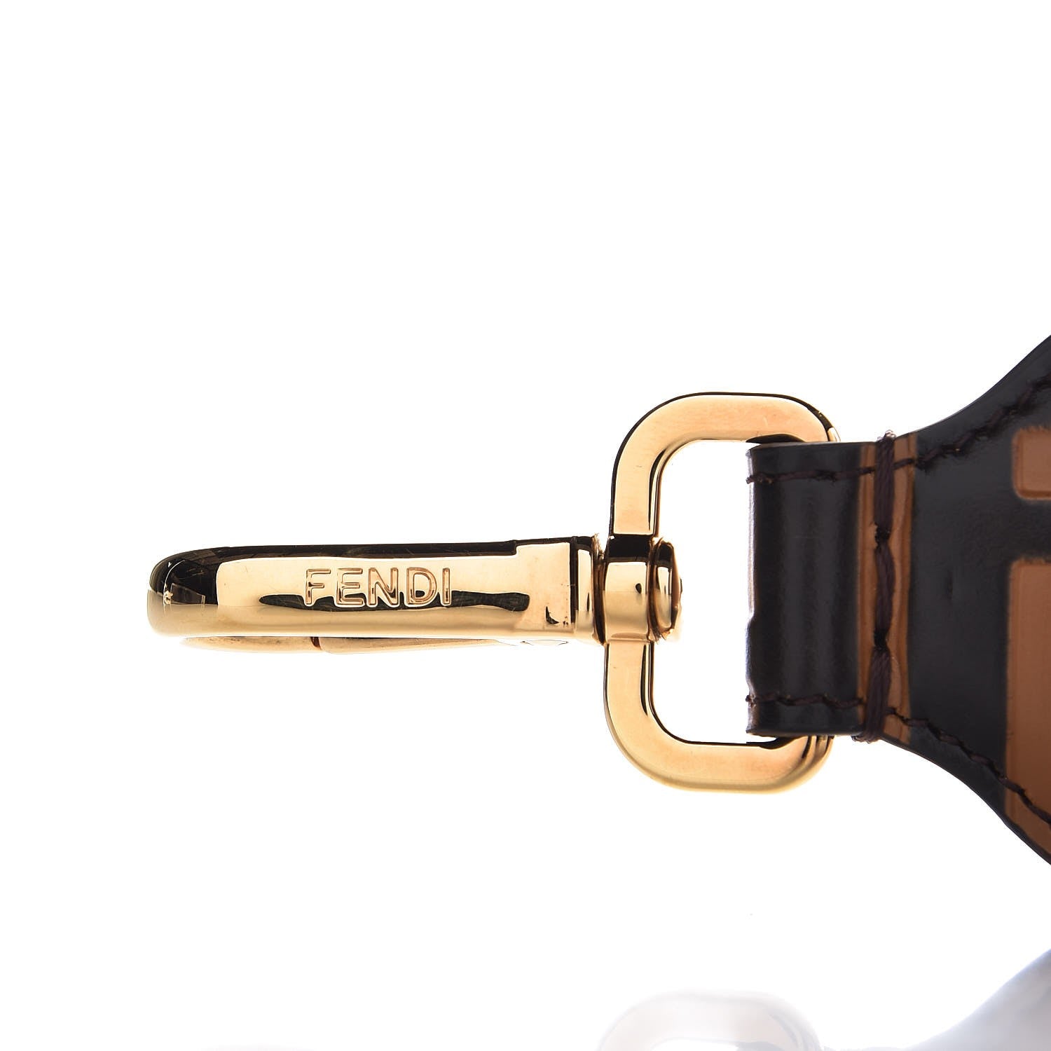 Fendi Calfskin FF 1974 Embossed Mini Strap You Tobacco Black 5 of 5