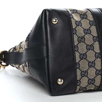 Gucci Monogram Vintage Web Medium Top Handle Bag Navy 7 of 10