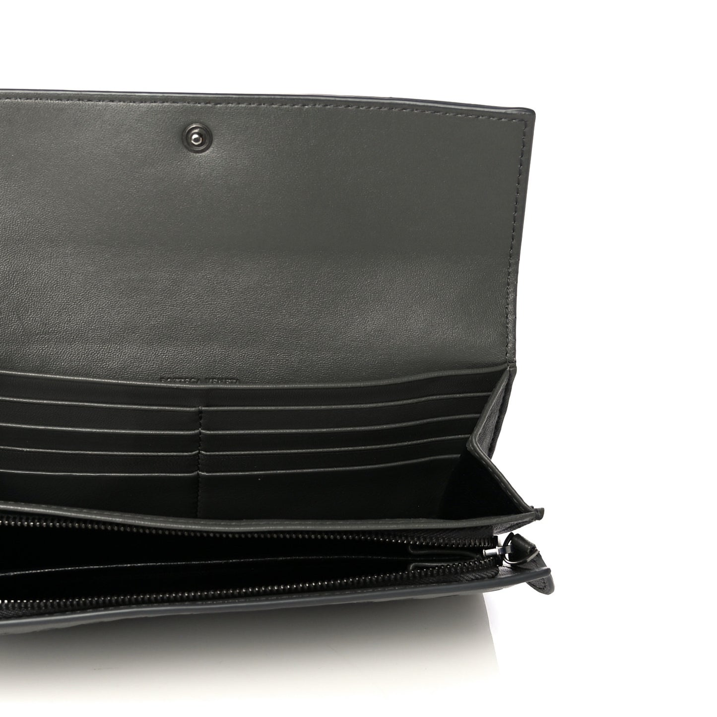 Nappa Intrecciato Continental Wallet Grey