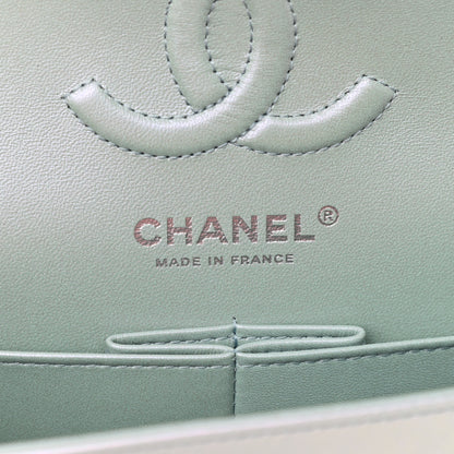 Chanel Iridescent Calfskin Quilted Small Double Flap Blue 6 of 10
