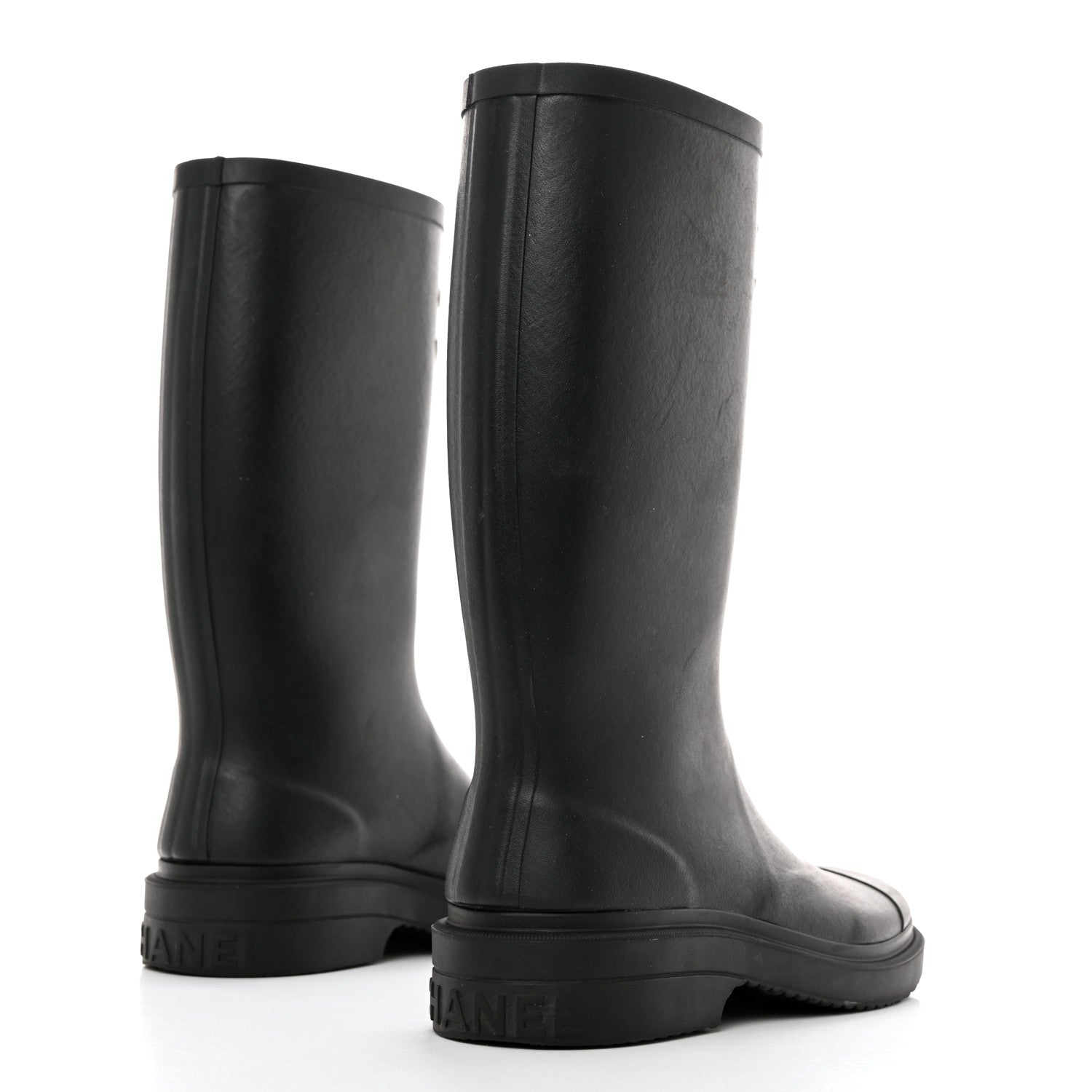 Chanel Caoutchouk CC High Boots 37 Black 4 of 9
