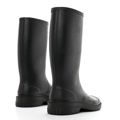 Chanel Caoutchouk CC High Boots 37 Black 4 of 9