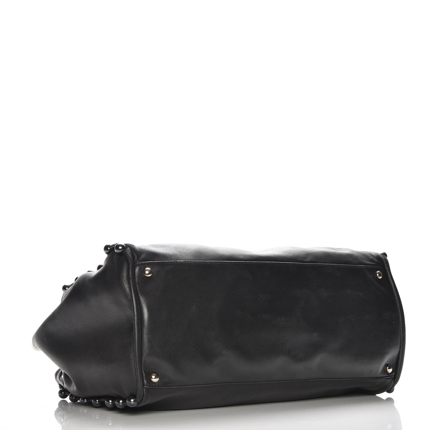 Lambskin Pearl Obsession Tote Black