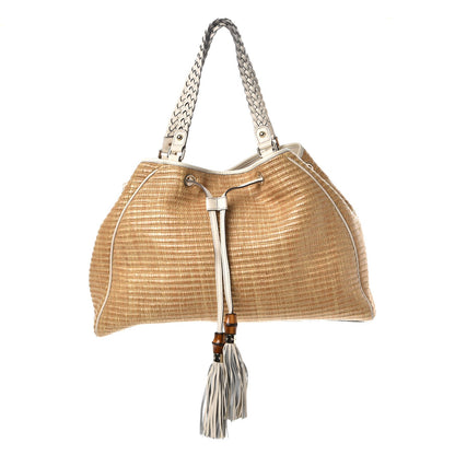 Gucci Straw Peggy Braided Tote Off White 1 of 7