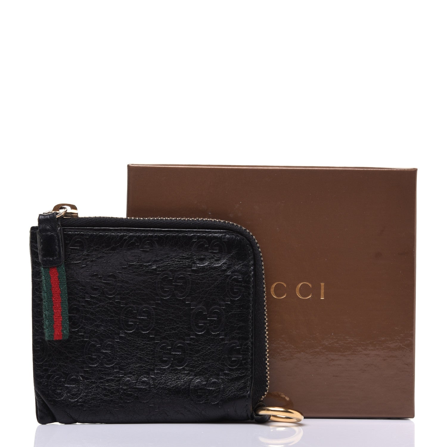 Gucci Guccissima Zip Around Coin Purse Wallet Black 13 of 13