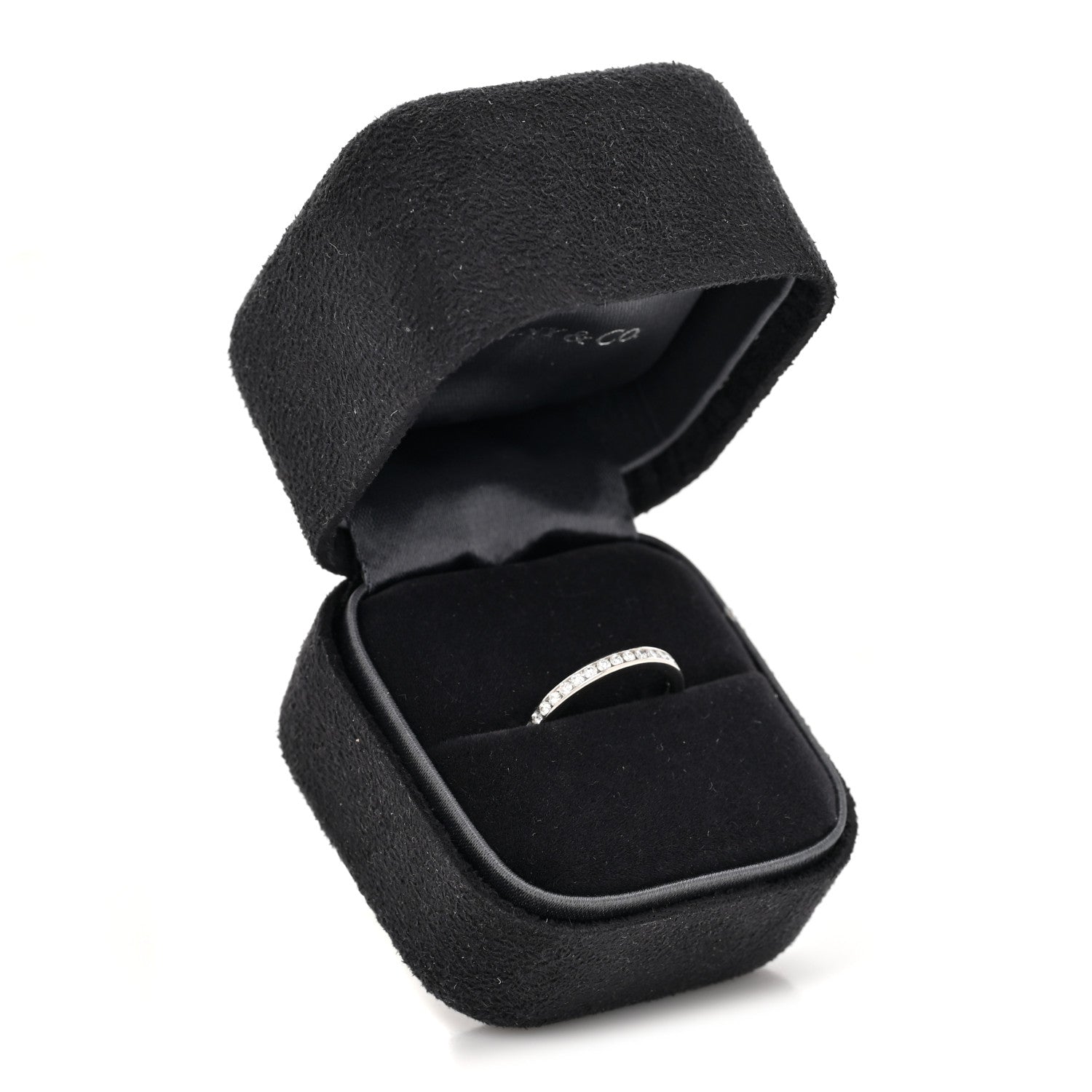 Tiffany Platinum Diamond 2.5mm Half Circle Wedding Band Ring 48 4.5 6 of 6