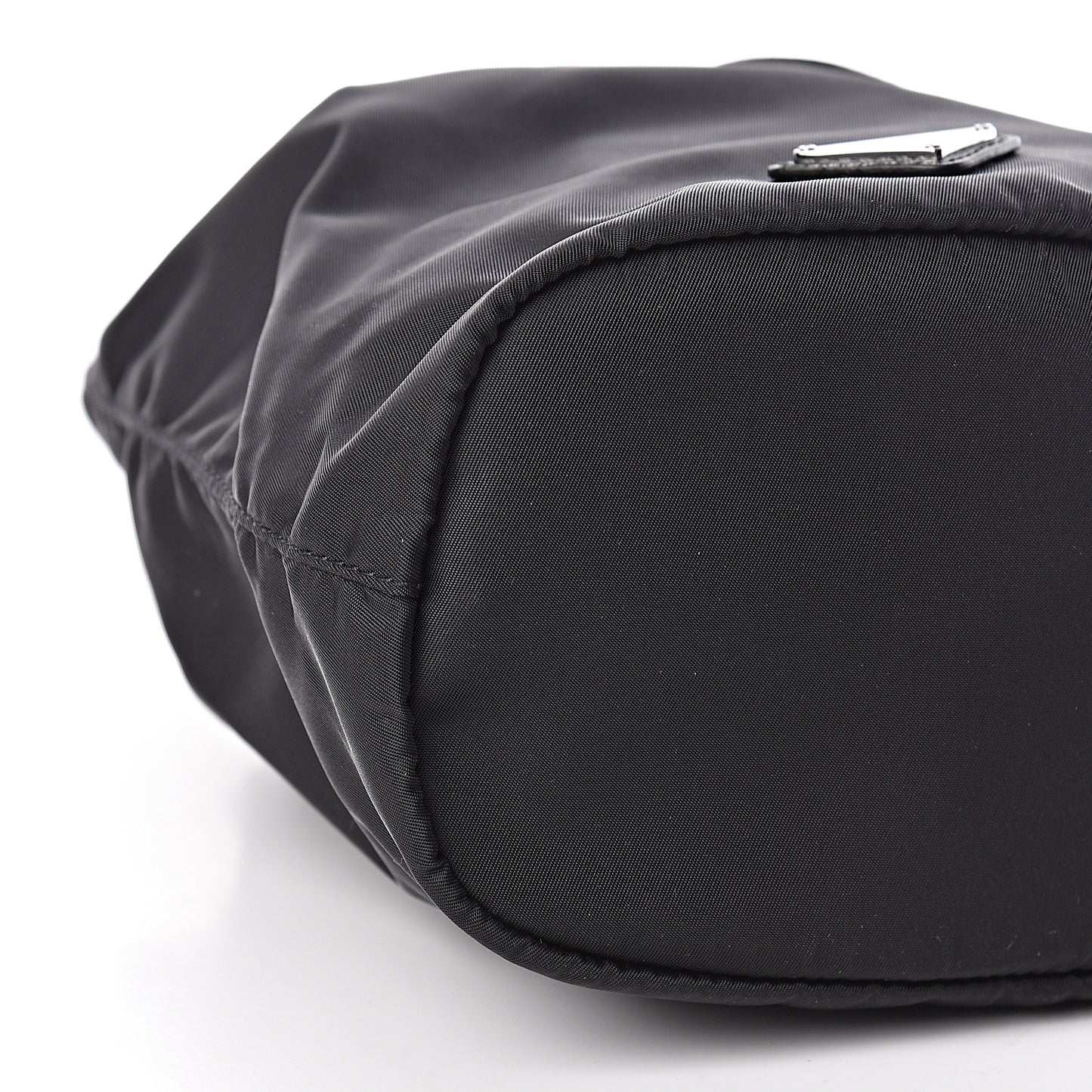 Saffiano Tessuto Nylon Vela Bucket Wristlet Black