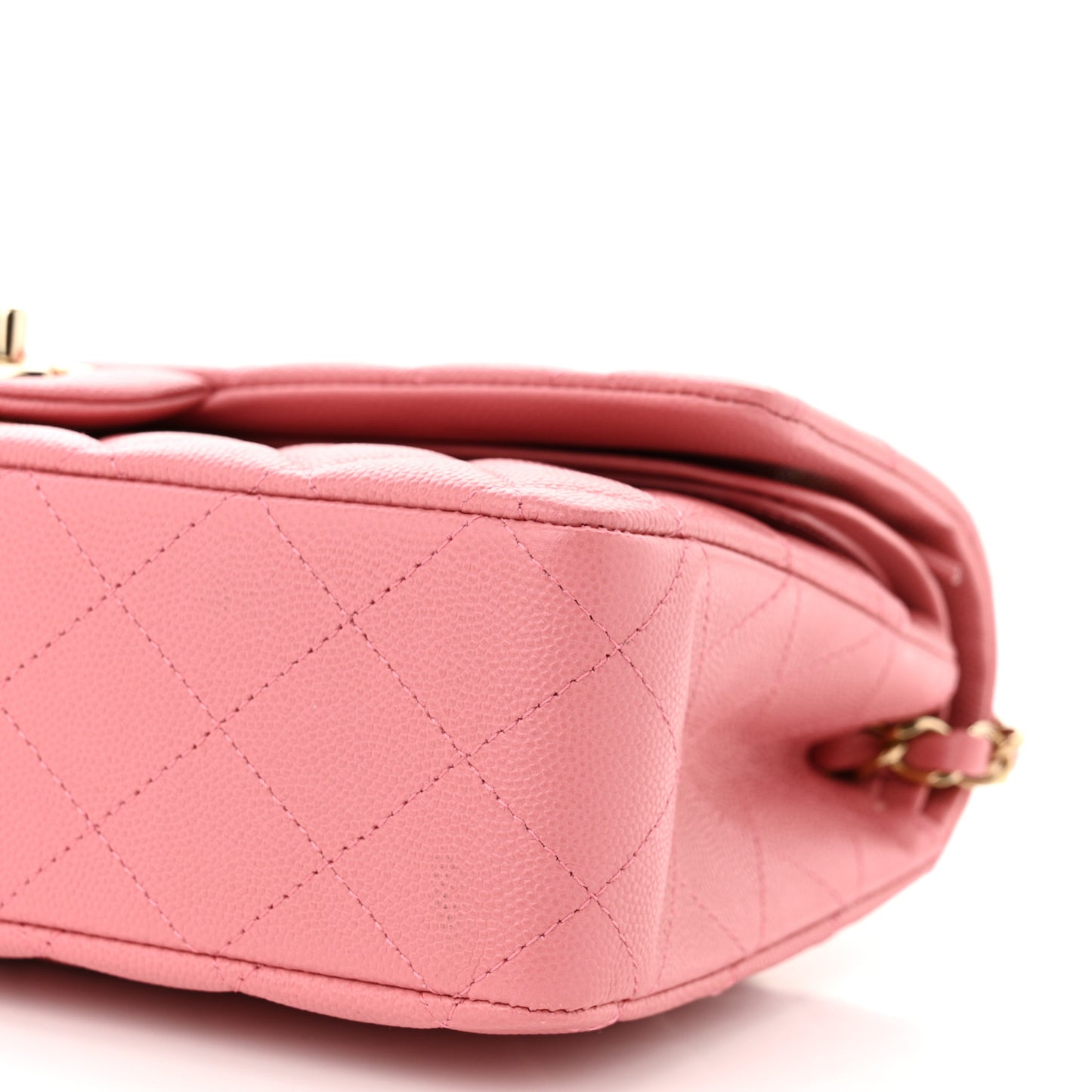 Caviar Quilted Medium Double Flap Pink