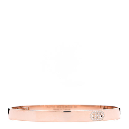 Hermes 18K Rose Gold Diamond PM H D'Ancre Bracelet SH 1 of 4