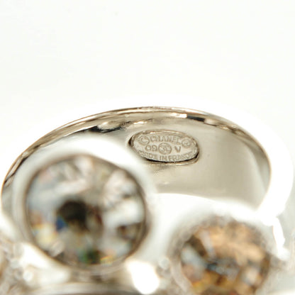 Chanel Crystal CC Ring 6.75 Silver 4 of 6